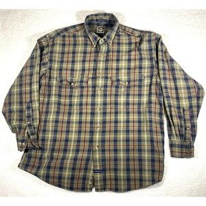 G.H. Bass & Co Shirtmakers Plaid Shirt Size L Cotton Multicolor Long Sleeve Mens
